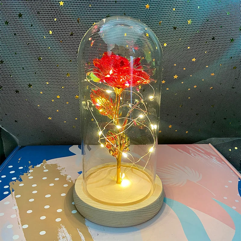 Eternal Rose LED Glass Dome Gift – Romantic Light Decor